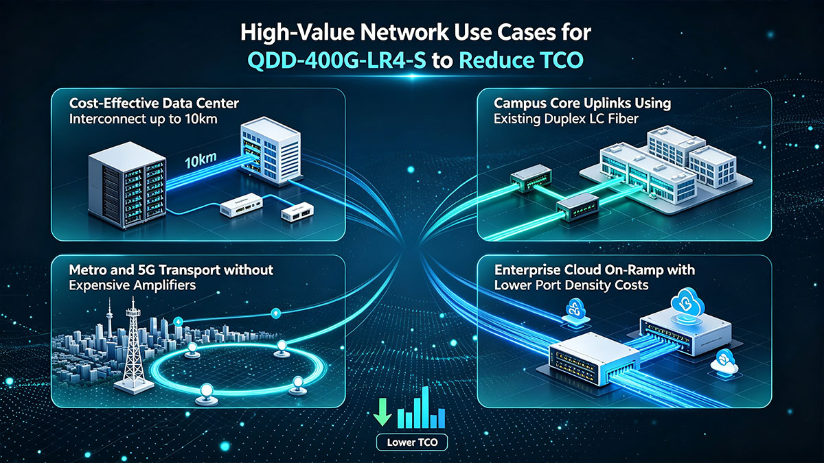 High-Value Network Use Cases for QDD-400G-LR4-S to Reduce TCO