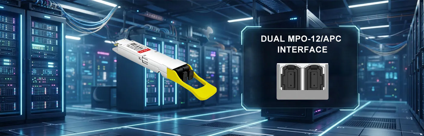 OSFP-DR8-800G Module with Dual MPO-12/APC Interface