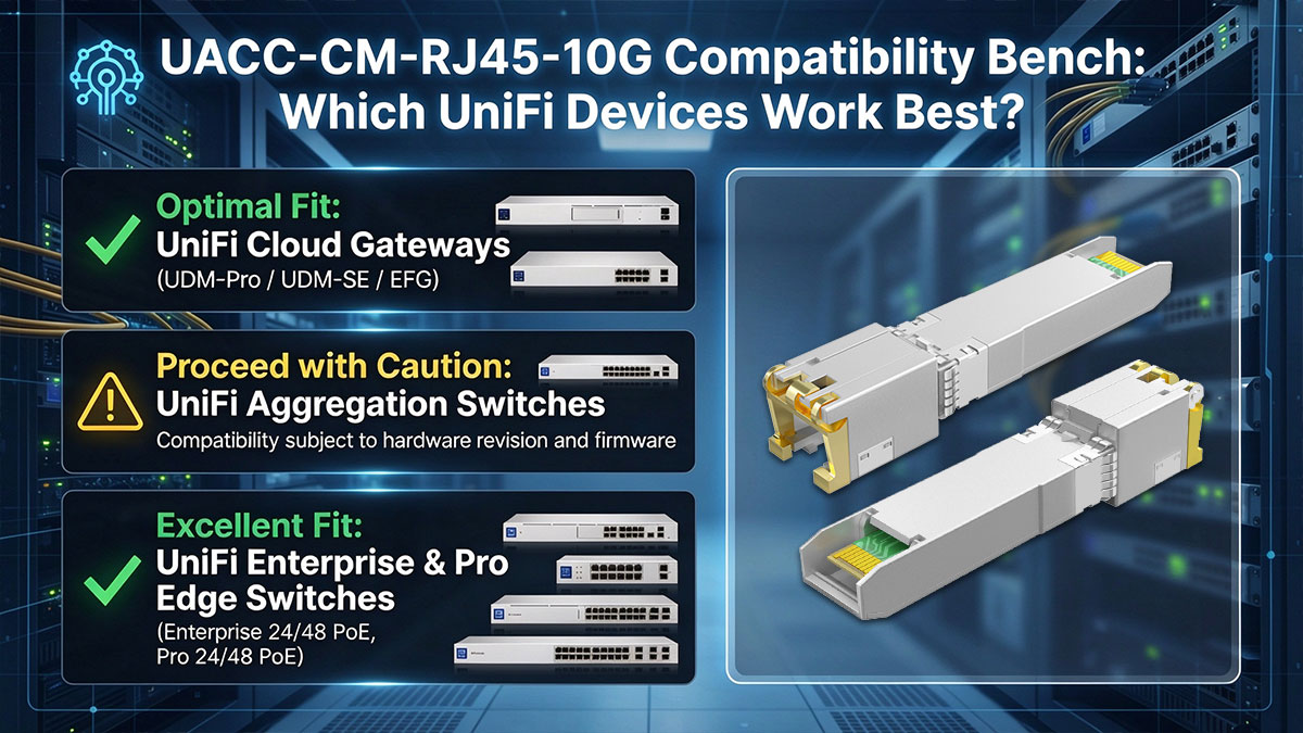UACC-CM-RJ45-10G Compatibility Bench: Which UniFi Devices Work Best?