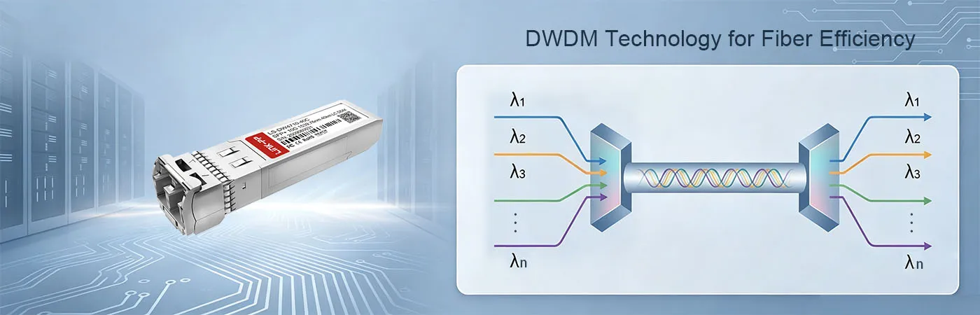 Módulo DWDM-SFP10G-39.77-40 com tecnologia DWDM para eficiência de fibra.