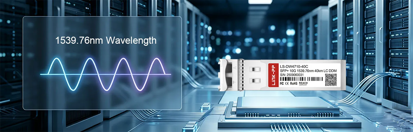 Módulo DWDM-SFP10G-39.77-40 com comprimento de onda de 1539.76 nm