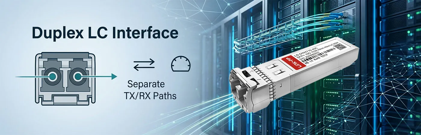 Módulo DWDM-SFP10G-39.77-40 com interface LC duplex