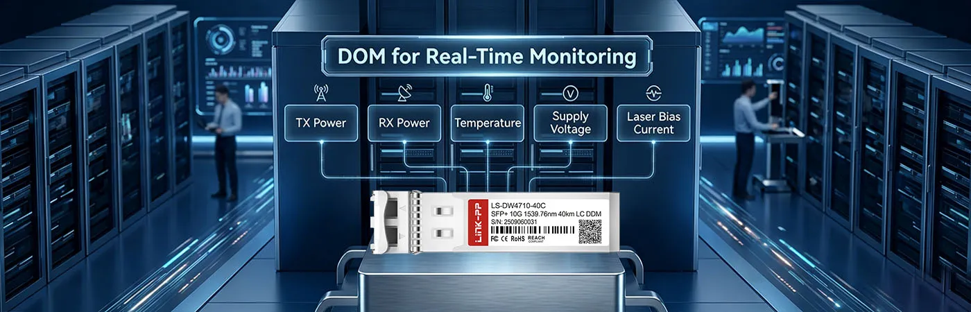 Módulo DWDM-SFP10G-39.77-40 com DOM para monitoramento em tempo real