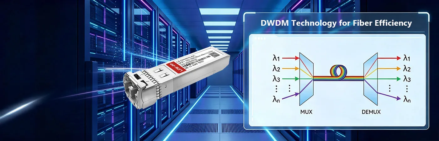 Módulo LS-DW4610-40C com tecnologia DWDM para eficiência de fibra
