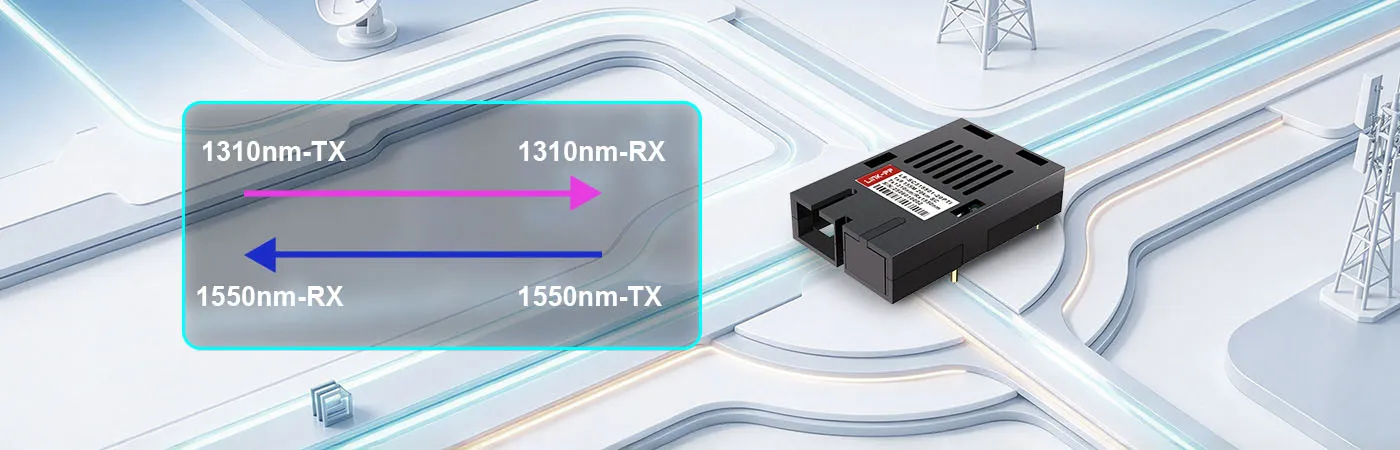 WDM Technology: 1310nm-TX/1550nm-RX Bi-Directional Link