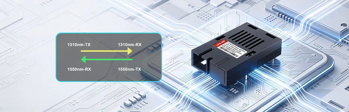 Tecnología WDM: Enlace bidireccional de 1310 nm (TX) y 1550 nm (RX)