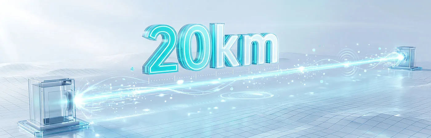 Transmisión estable de 20 km para redes de alcance medio.