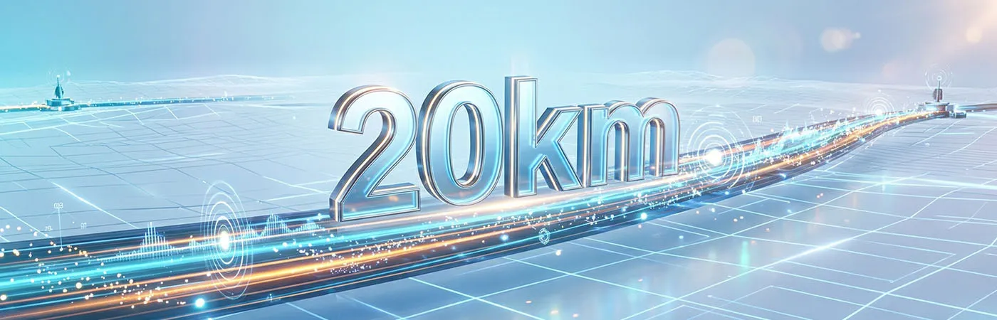 Transmissão estável de 20 km para redes de médio alcance.