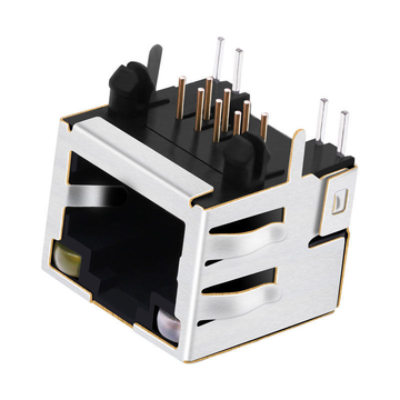 X Совместимость с несколькими XRJM-S-01-8-8-9 LINK-PP Разъем LPJE101ALNL RJ45 1X1 без встроенных магнитов, крепление вверх, зеленый и оранжевый/желтый светодиод, изображение 2