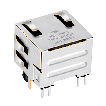 X Совместимость с несколькими XRJM-S-01-8-8-9 LINK-PP Разъем LPJE101ALNL RJ45 1X1 без встроенных магнитов, крепление вверх, зеленый и оранжевый/желтый светодиод, изображение 4
