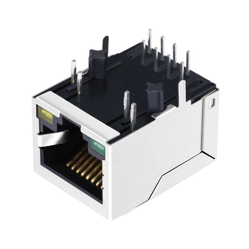 Разъем RJ45 LPJ0011BBNL с магнитами, цоколь 10/100, Т-образный, однопортовый, зелено-желтый, светодиодная индикация 3.