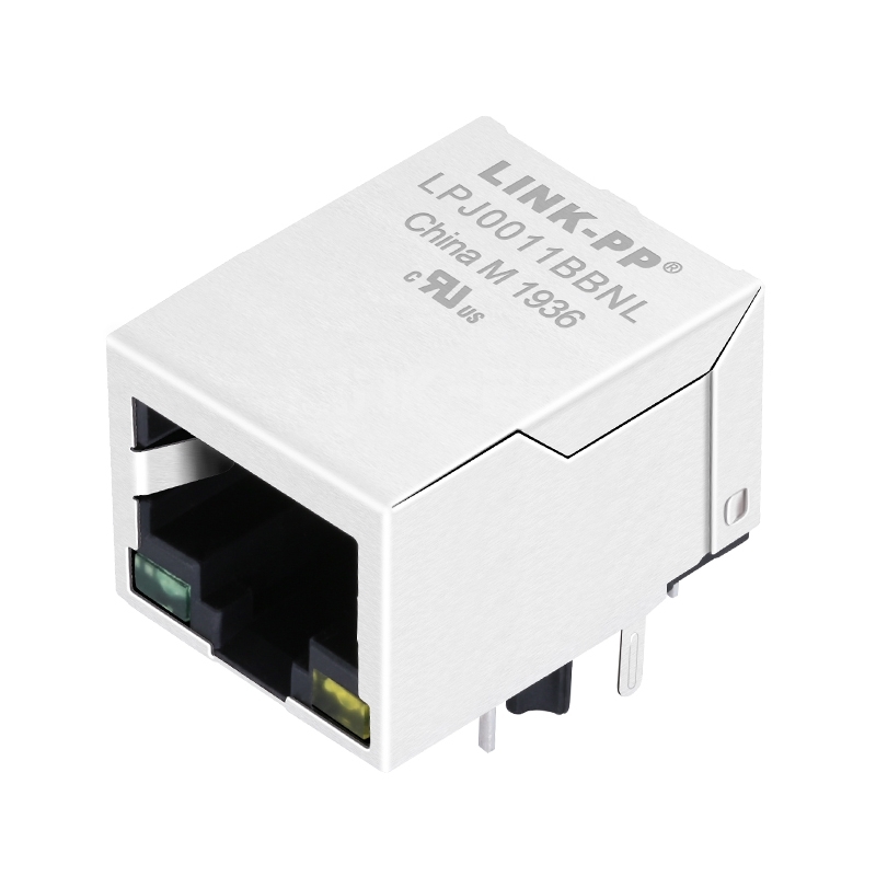Pulse J00-0045NL Compatible LINK-PP LPJ0011BBNL 10/100 Base-T Single Port RJ45 Magnetics Modular Jack Tab Down Green/Yellow Led