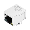 Belfuse SI-60141-F 互換 LINK-PP LPJ0011BBNL 10/100 Base-T シングル ポート磁気 RJ45 ジャック タブ ダウン グリーン/イエロー LED サム イメージ 1