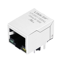 벨퓨즈 SI-60141-F 호환 LINK-PP LPJ0011BBNL 10/100 Base-T 단일 포트 자기학 RJ45 잭 탭 아래쪽 녹색/노란색 Led