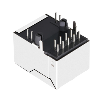 LPJM16438BDNL موصل RJ45 بزاوية قائمة 2.5G Base-T مع مؤشر LED أصفر/أخضر 4