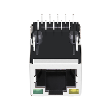 LPJM16438BDNL موصل RJ45 بزاوية قائمة 2.5G Base-T مع مؤشر LED أصفر/أخضر 2