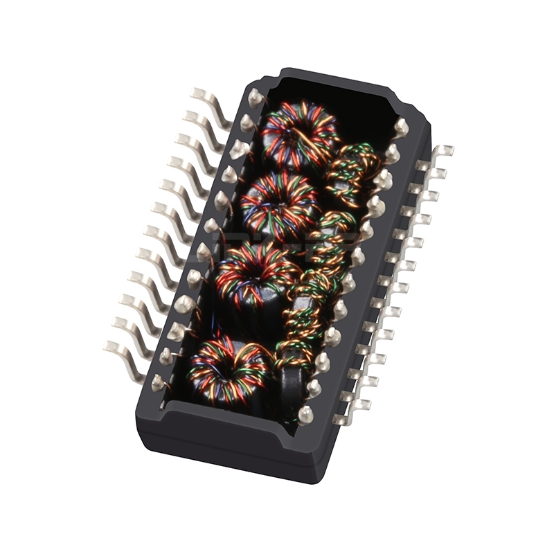 LP82453NL Single Port 1000 BASE-T Low Profile SMT Ethernet Transformer Modules 24 Pin