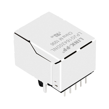 LPJG16420DNL 1000 Base-T 1x1 poort met geïntegreerde magnetische RJ45-transformator, lipje omhoog, zonder LED (afbeelding 5)