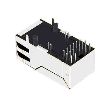LPJK6078AHNL 10/100/1000 Base-T PoE++ 100W RJ45 vrouwelijke connector groene/gele LED afbeelding 4
