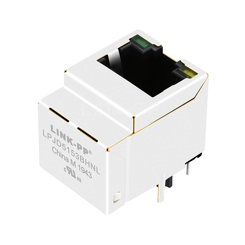 LPJD5153BHNL 10/100 Base-T Vertical RJ45 Mag Jack With PoE Green/Yellow LED