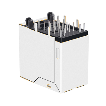 LPJE106XBHNL 2x1 port jack rj45 tanpa magnet terintegrasi, LED hijau kuning, gambar 4