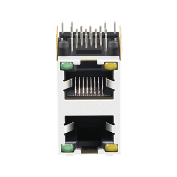 LPJE106XBHNL 2x1 port jack rj45 tanpa magnet terintegrasi, LED hijau kuning, gambar 2