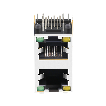 Connettore femmina RJ45 LPJE106XBHNL senza magneti integrati, 2 porte, LED verde/giallo, immagine 2