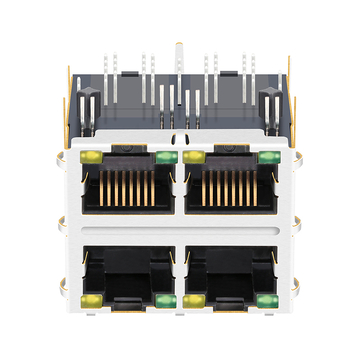 LPJG27037AENL Connettore magnetico Gigabit RJ45 a 2 porte RJ2 1000 Base-T con LED verde/giallo (immagine 2)
