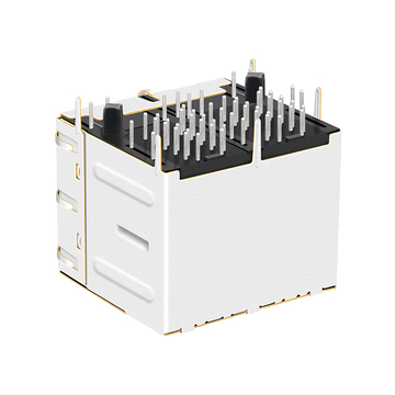 LPJG27037AENL Connettore magnetico Gigabit RJ45 a 2 porte RJ2 1000 Base-T con LED verde/giallo (immagine 4)