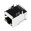 LPJG16302BENL 1000 Base-T 1x1 منفذ RJ45 موصل مرفاع علامة تبويب لأعلى مصابيح LED خضراء/أصفر صورة الإبهام 3