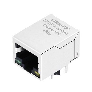 A70-112-331N126 EDAC Compatible LINK-PP LPJG0926HENL 100/1000 Base-T RJ45 PoE+ Gigabit Magnetics Jack Tab Down Green/Yellow Led