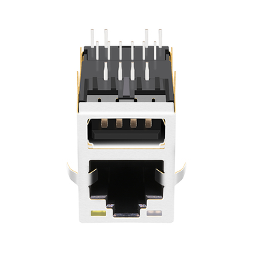 LPJU3401AONL 10 100 base-t rj45 magjack with single usb tab up orange&green yellow led image 3