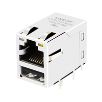 43F-1201DYD2NL 10/100 Base-T RJ45 جاك مع موصلات USB المعيارية متوافقة مع LED برتقالي وأخضر/أصفر LINK-PP LPJU3101AONL