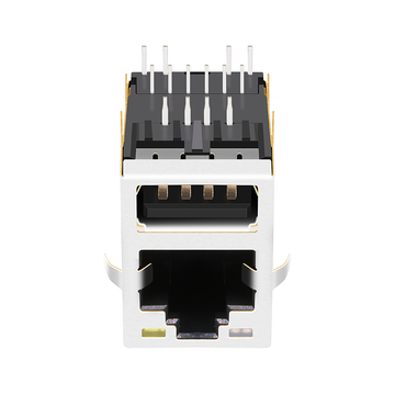 LPJU3101AONL 10 100 base-t integrated rj45 magjack with single usb tab up orange&green yellow led image 2