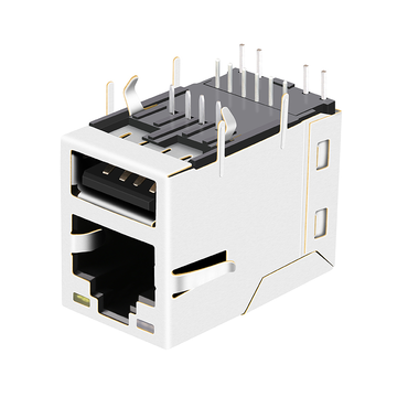 Compatibile con Hanrun HR981191C LINK-PP LPJU3101AONL Connettori modulari magnetici RJ45 10/100 Base-T con singola porta USB, arancione e verde/giallo, immagine 3