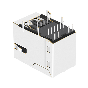 LPJU3101AONL 10 100 base-t integrated rj45 magjack with single usb tab up orange&green yellow led image 4