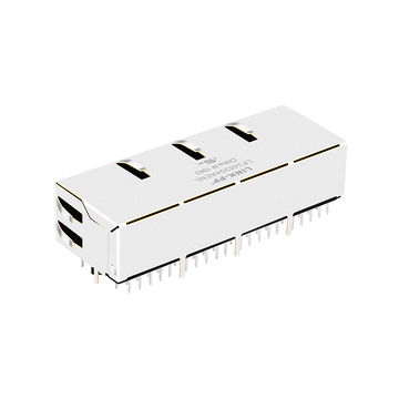LPJ46204AENL Connettore magnetico RJ45 integrato a 1x4 porte, 10/100 Base-T, con linguetta verso il basso, LED verde/giallo, immagine 2