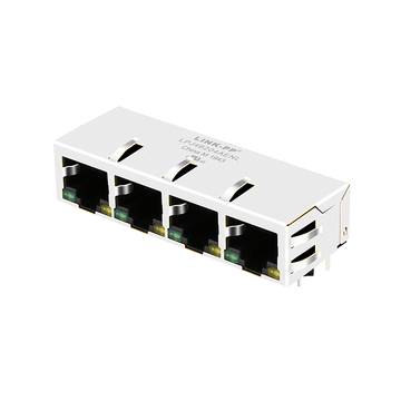 LPJ46204AENL 10 100 base-t 1x4 rj45 magjack tab down green yellow led