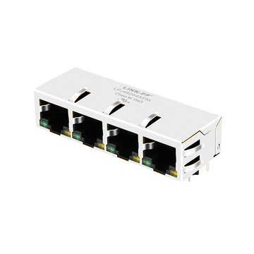 RB4-Q13LT8KQ compatible lpj46204aenl 10 100 base-t rj45 1x4 magnetic jacks tab down green yellow led