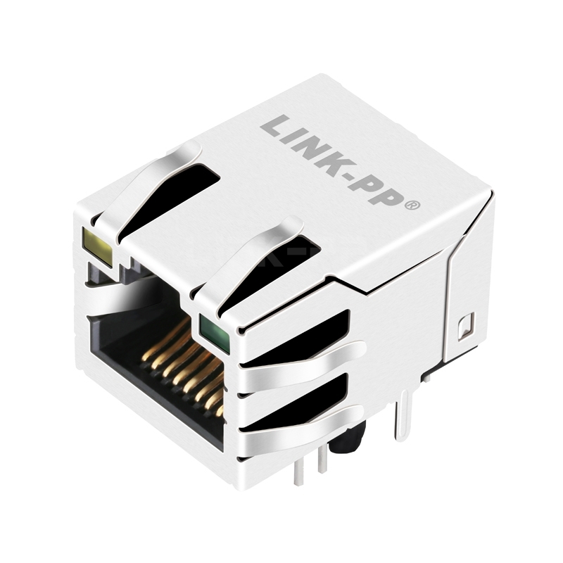Pulse JXD1-0025NL Compatible LINK-PP LPJG16459ADNL 100/1000 Base-T Tab Up Yellow/Green Led Single Port Shielded 8P8C Magnetic RJ45 Connector Price
