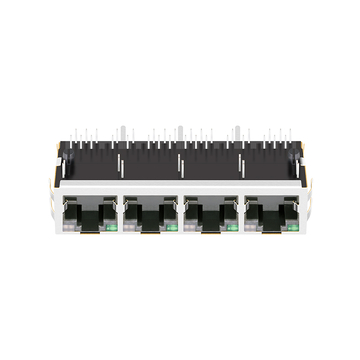 LPJ48002A34NL 10/100 Base-T Tab Up Πράσινο&Κίτρινο/Πράσινο LED 1x4 Θύρα RJ45 με Ενσωματωμένα Μαγνητικά Εικόνα 4