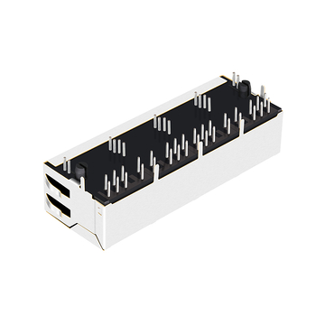 LPJ48002A34NL 10/100 Base-T Tab Up Πράσινο&Κίτρινο/Πράσινο LED 1x4 Θύρα RJ45 με Ενσωματωμένα Μαγνητικά Εικόνα 5