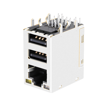 Compatibile con Pulse JW0-0013NL LINK-PP Connettore magnetico RJ45 LPJU5303BONL 100/1000 Base-T con doppia porta USB e LED verde e arancione/giallo (immagine 3).