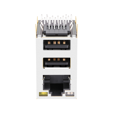 Compatibile con Pulse JW0-0013NL LINK-PP Connettore magnetico RJ45 LPJU5303BONL 100/1000 Base-T con doppia porta USB e LED verde e arancione/giallo (immagine 2).