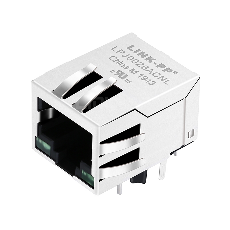 LPJ0026ACNL 10/100 Base-T Tab Down Green/Green Led Single Port 8P8C PCB RJ45 Female Jack