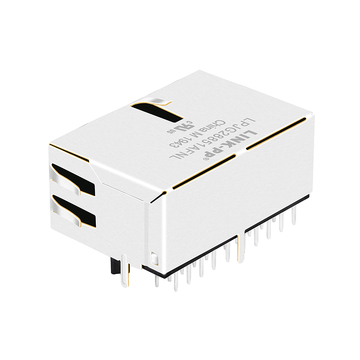 LPJG28851AFNL 10/100/1000 Base-T Tab Up Πράσινο/Πράσινο LED 1x2 Θύρες RJ45 Ενσωματωμένες μαγνητικές υποδοχές εικόνα 3