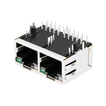 LPJ28002A34NL 10/100 Base-T Tab Up Πράσινο/Πράσινο LED 1x2 Θύρα RJ45 Σύνδεσμος FastJacks εικόνα 2