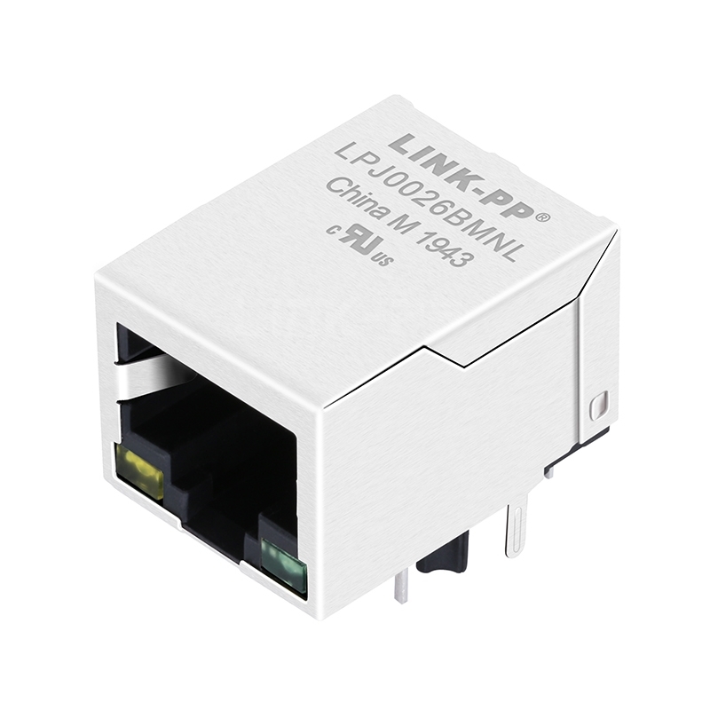 Pulse J0026D01FNL Compatible LINK-PP LPJ0026BMNL 10/100 Base-T Tab Down Yellow/Green Led Single Port 8P8C PCB RJ45 Lan Jack