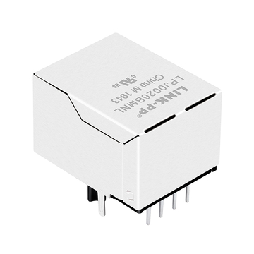 Pulse J0026D01F Compatibel LINK-PP LPJ0026BMNL 10/100 Base-T RJ45 Mag Jack 1x1 Port Tab Down Yellow/Green Led image 5
