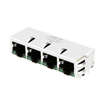 LPJ46404AFNL 10/100 Base-T Lengüeta hacia abajo LED verde / verde 1x4 Puerto Conector magnético RJ45